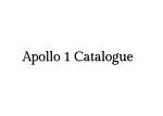 Apollo 1 Catalogue